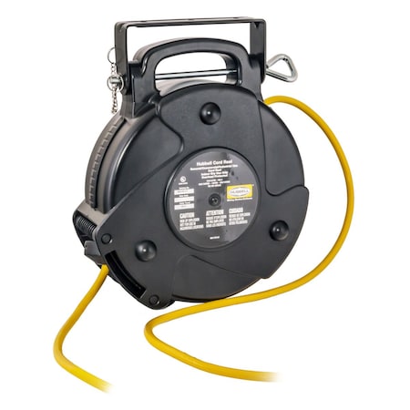 Hubbell Wiring Device-Kellems Cord Reel, 12 AWG, Black Reel Color, 40 Ft Length HBLC40123